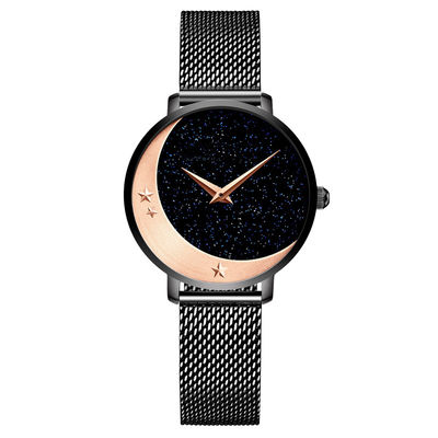Galvanisierte Gypsophila-Frauen-Quarz-Armbanduhr, eingebrannt Armbanduhr für Frauen