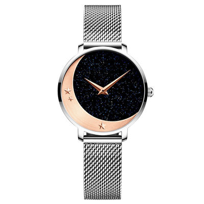 Galvanisierte Gypsophila-Frauen-Quarz-Armbanduhr, eingebrannt Armbanduhr für Frauen