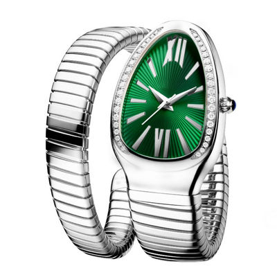 Serpentine Female Chain Wrist Watches, ODM-Quarz Movt echter Diamond Watch
