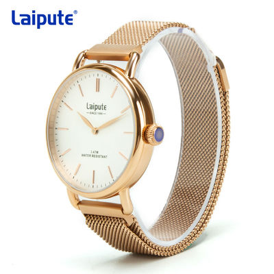 Rose Gold Stainless Steel Quartz-Armbanduhr Laipute undurchsichtig