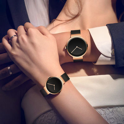 Versteckter Wasserbeweis 36mm der Verschluss-Paar-Quarz-Uhr-5bar Durchmesser