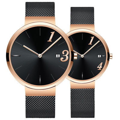 Versteckter Wasserbeweis 36mm der Verschluss-Paar-Quarz-Uhr-5bar Durchmesser