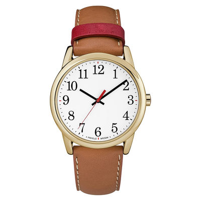 Multiapplications-Quarz-Batterie-Armbanduhren, Brown-Leder-Armbanduhr