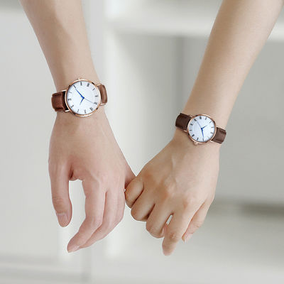 Analoges eingebranntes Uhr-Geschenk eingestellt für Wasser-beständiges der Paar-SUS316L 3ATM