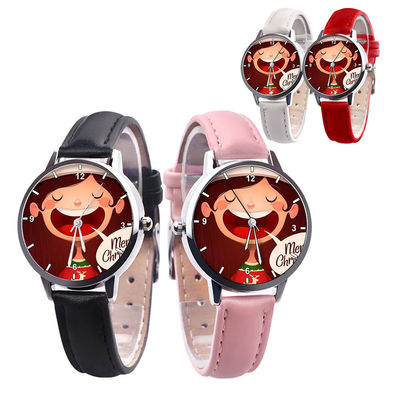 die analoge Uhr der Kinder 25g, 38mm Skala-lederne Band-Quarz-Uhr