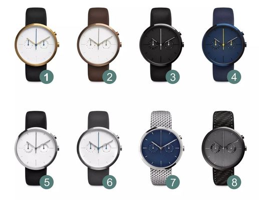 Chronograph Matte Black Wrist Watch ROHS genehmigte wasserdichtes 5atm