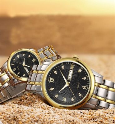 Wasserdichte Quarz-Uhr der Paar-5ATM, Sandproof Diamond Couple Watches