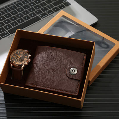 ODM-Armbanduhr-Geschenk-Satz, die Uhr der Vielzweckmänner und Geldbörsengeschenksatz