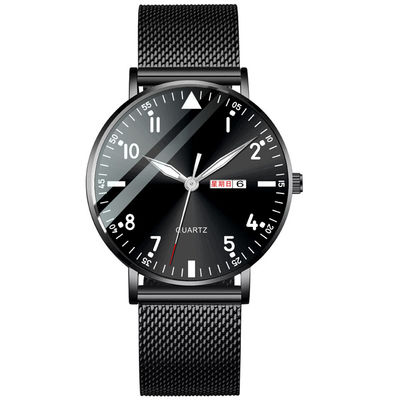 Stärke der Doppelschicht-Multifunktionsuhr-Edelstahl-Rückseiten-Armband-Uhr-6mm