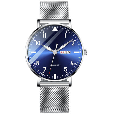 Stärke der Doppelschicht-Multifunktionsuhr-Edelstahl-Rückseiten-Armband-Uhr-6mm