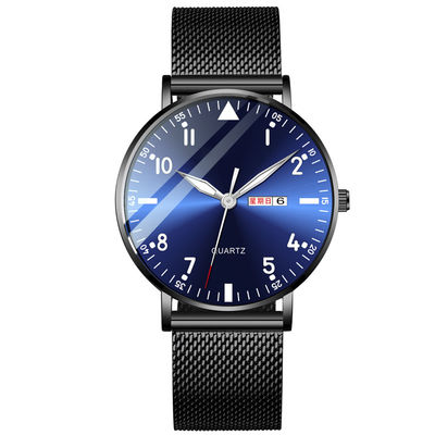 Stärke der Doppelschicht-Multifunktionsuhr-Edelstahl-Rückseiten-Armband-Uhr-6mm
