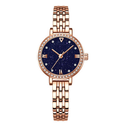 Blaue Stärke 3ATM Antiwater der Sandstein-Frauen-Quarz-Armbanduhr-11mm