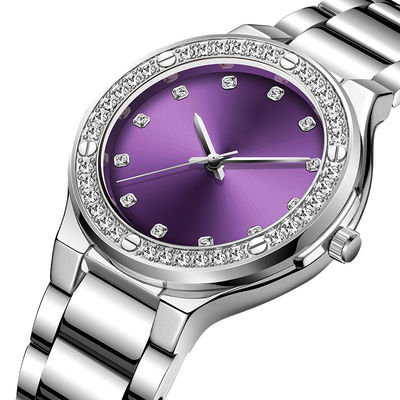 ROHS echter Diamond Quartz Watch, Hardlex Diamond Bracelet Watch For Ladys