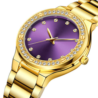 ROHS echter Diamond Quartz Watch, Hardlex Diamond Bracelet Watch For Ladys