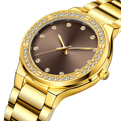 ROHS echter Diamond Quartz Watch, Hardlex Diamond Bracelet Watch For Ladys