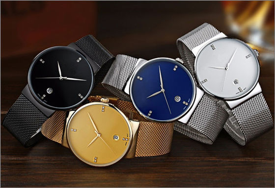passt Stahlquarz des Rückendeckel-316L rostfreies, Gold Tone Stainless Steel Watch auf