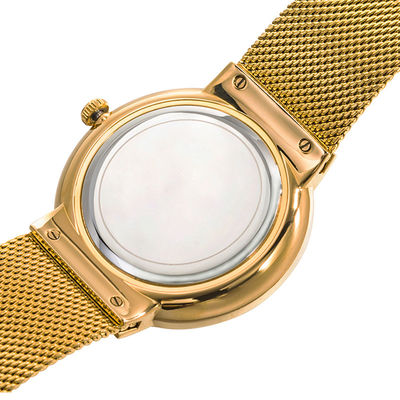 passt Stahlquarz des Rückendeckel-316L rostfreies, Gold Tone Stainless Steel Watch auf