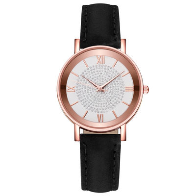Wasserdichte Quarz-Armbanduhr der Frauen-3BAR, 230mm lederne Band-Quarz-Uhr