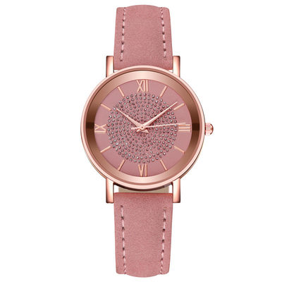 Wasserdichte Quarz-Armbanduhr der Frauen-3BAR, 230mm lederne Band-Quarz-Uhr