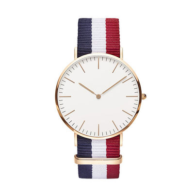 Wasserdichte Nylonband-Uhr der ODM-Frauen-Quarz-Armbanduhr-5ATM