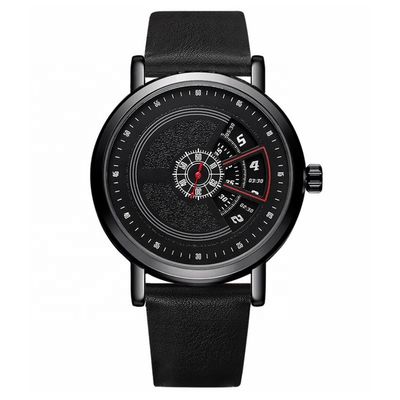Schwarzes Kettengewicht der legierungs-Quarz-Armbanduhr-3ATM Antiwater 70g