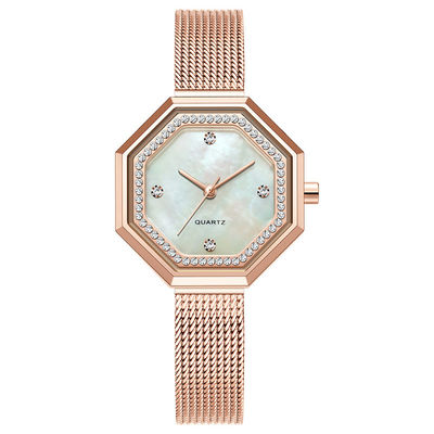 Vorzüglicher wasserdichter Stahl Mesh Belt Diamond Female Watch Japanese Movements