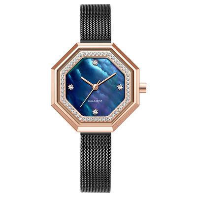 Vorzüglicher wasserdichter Stahl Mesh Belt Diamond Female Watch Japanese Movements
