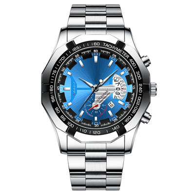 Der analoge Chronograph-Edelstahl-Luxusquarz Movt-Uhren der Männer