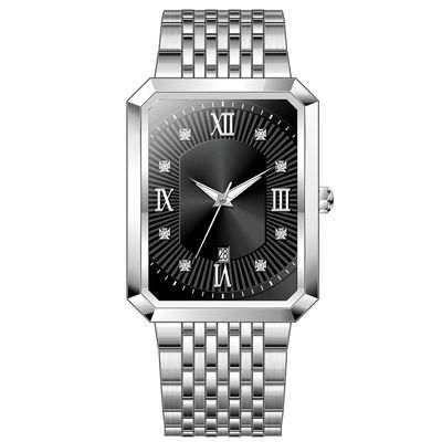 Edelstahl-Luxusmilitärquarz-Uhr-quadratische Metalluhren für Männer