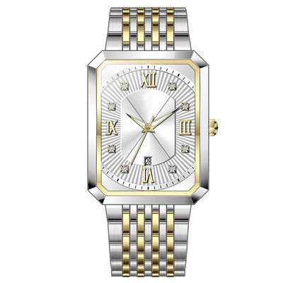 Edelstahl-Luxusmilitärquarz-Uhr-quadratische Metalluhren für Männer