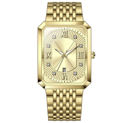 Edelstahl-Luxusmilitärquarz-Uhr-quadratische Metalluhren für Männer