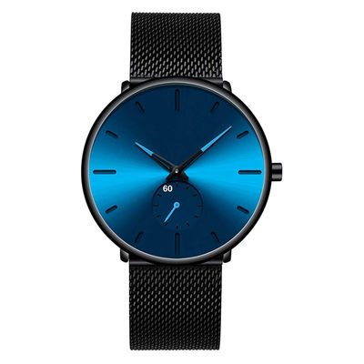 Mode-Unisexquarz-Armbanduhr mit Edelstahl Mesh Band
