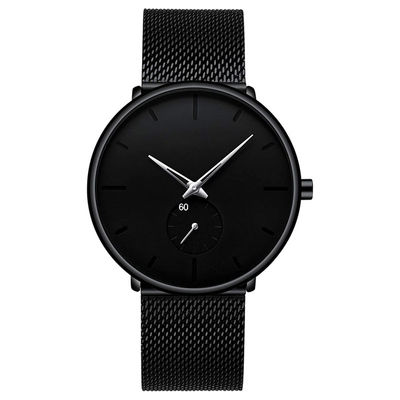 Mode-Unisexquarz-Armbanduhr mit Edelstahl Mesh Band