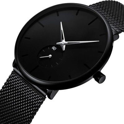 Mode-Unisexquarz-Armbanduhr mit Edelstahl Mesh Band