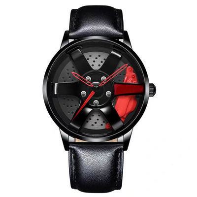 Laufen die Legierungs-Bügel-Quarz-der Uhr der Rad-Entwurfs-Höhlen-Disketten-Uhr-Männer