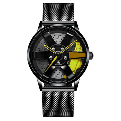 Laufen die Legierungs-Bügel-Quarz-der Uhr der Rad-Entwurfs-Höhlen-Disketten-Uhr-Männer