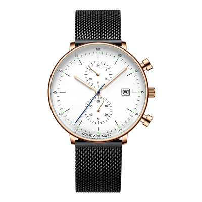 Das geschäfts-zufällige Lederband-Quarz-Armbanduhr-Initiale der Männer Luxus