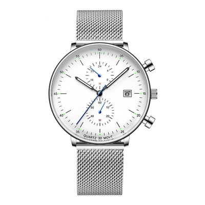 Das geschäfts-zufällige Lederband-Quarz-Armbanduhr-Initiale der Männer Luxus