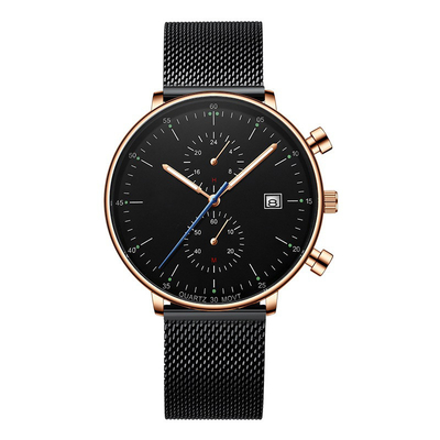 Das geschäfts-zufällige Lederband-Quarz-Armbanduhr-Initiale der Männer Luxus
