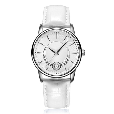 Damen überziehen stilvolle Schönheits-Quarzwerk-Armbanduhr mit Leder