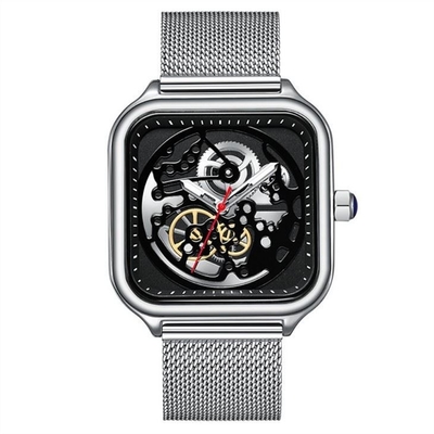 Die Uhr-Japans Movt der Charme-quadratische der Quarz-Uhr hohler mechanischen Männer Frauen