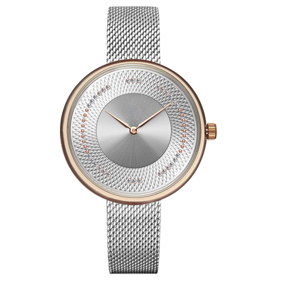 Diamond Encrusted Watch Chronograph Wrist der Quarz-Frauen 30m wasserdicht