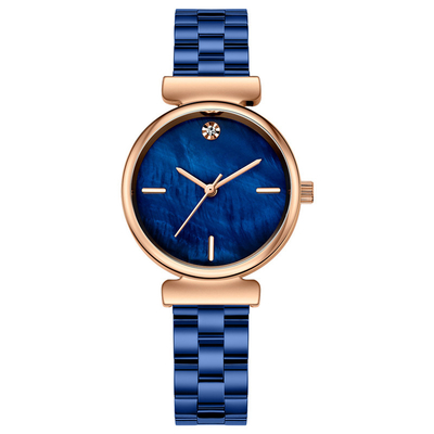 Keine Stahlschnalle Skala-Wasser-Bohrgerät-Frauen-Quarz-Uhr-Durchmessers 26.5mm