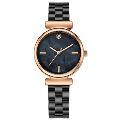Keine Stahlschnalle Skala-Wasser-Bohrgerät-Frauen-Quarz-Uhr-Durchmessers 26.5mm