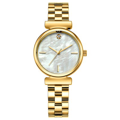 Keine Stahlschnalle Skala-Wasser-Bohrgerät-Frauen-Quarz-Uhr-Durchmessers 26.5mm