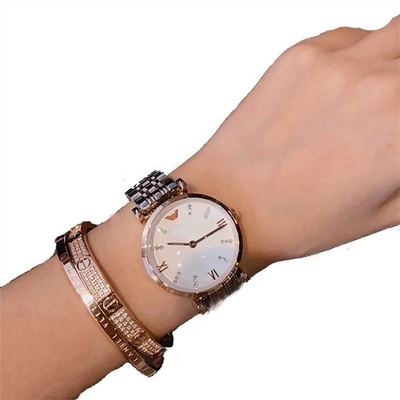 Analoge Edelstahl-Quarz-Uhr 30mm Dia Casual Aesthetic Mirror