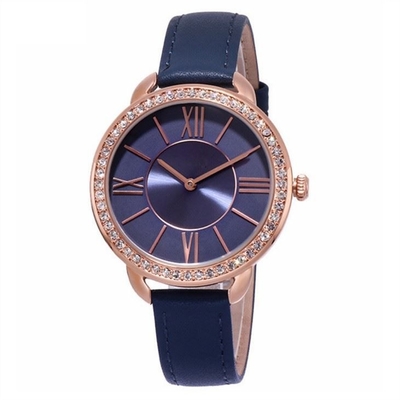 9.8mm Skala-Diamond Quartz Watch-Bewegungs-Leder 2035 mit einer Kruste bedeckt
