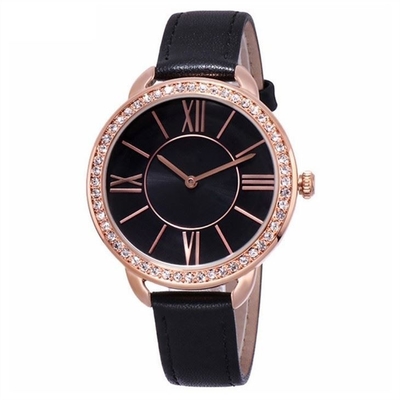 9.8mm Skala-Diamond Quartz Watch-Bewegungs-Leder 2035 mit einer Kruste bedeckt
