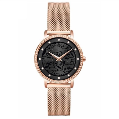 16mm Bügel echter Diamond Quartz Watch Japanese Movement gravierte