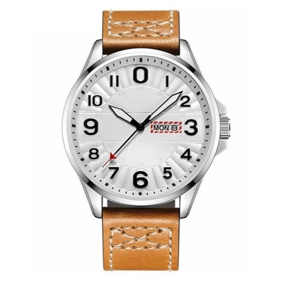 Doppelter Skala PU-Chronograph der Kalender-Legierungs-Quarz-Armbanduhr-45mm